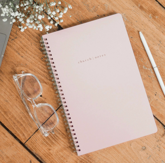 Church Notes Bible Study Notebook- Blush